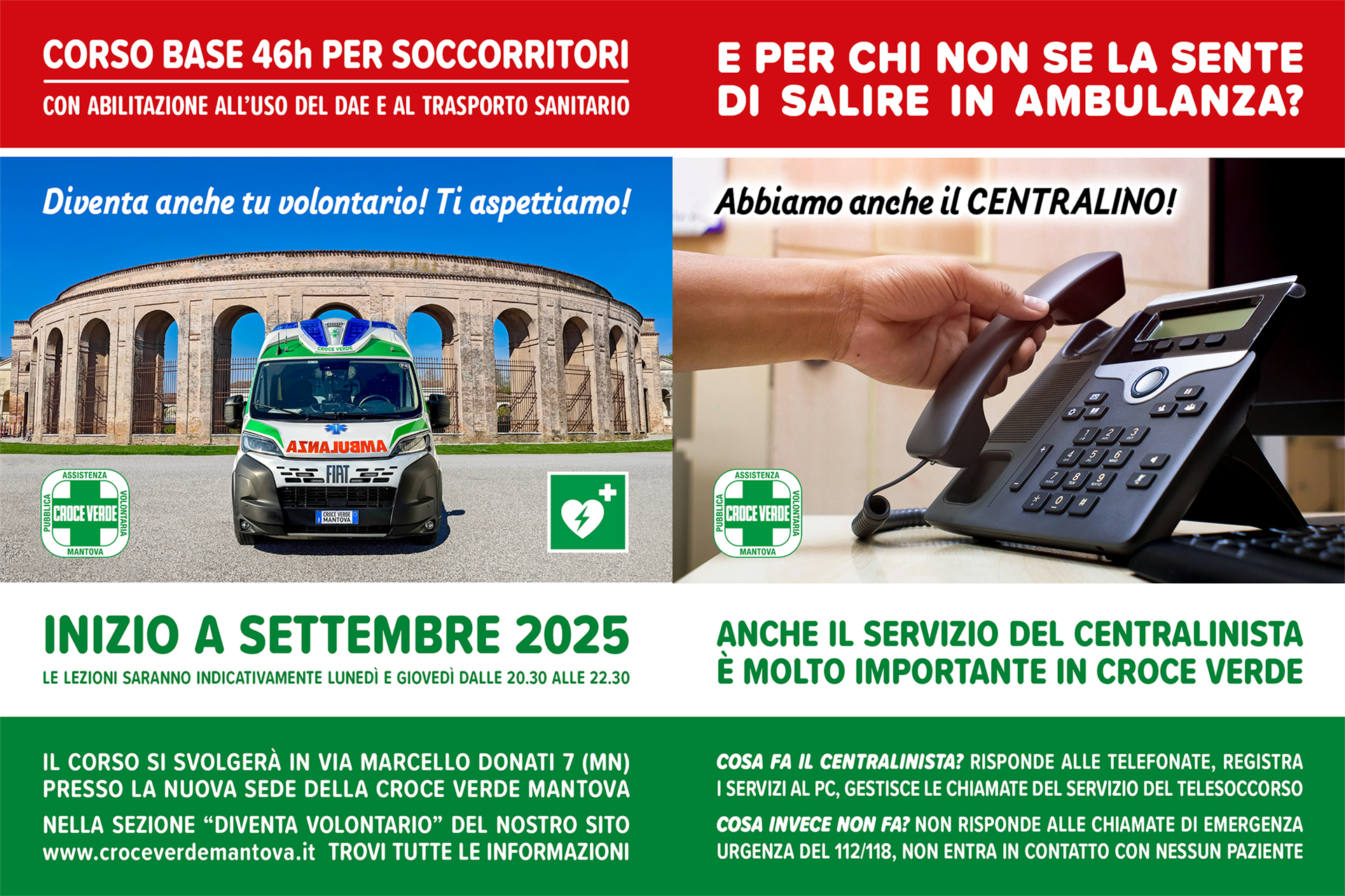  UNISCITI A NOI, DIVENTA VOLONTARIO: LA CROCE VERDE HA BISOGNO DI TE! 